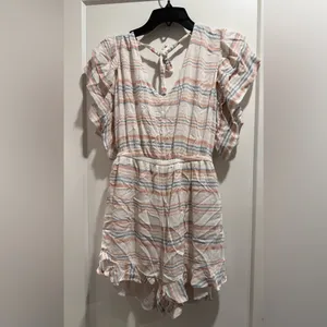 American Eagle Striped V-Neck‎ Romper Size M thumbnail 3