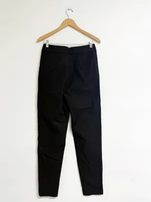 Lululemon Black Tapered Trouser Pants Back Zip Pockets Approx Size 6 thumbnail 4