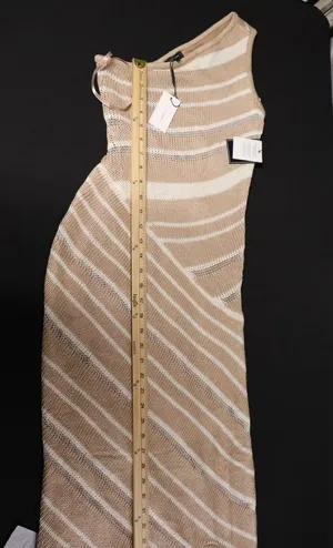 Beige Ivory Sanibel Ruched Maxi Knit Dress thumbnail 1