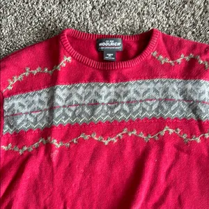 Woolrich Red‎ and Gray Crew Neck Sweater with Nordic Design thumbnail 4