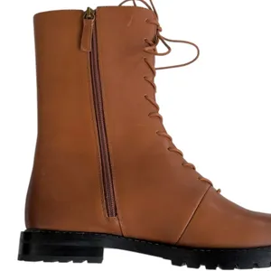 EUC J. Crew Leather Gwen Lace Up Lug Sole Mid-Calf Boots Brown Size 10 thumbnail 6