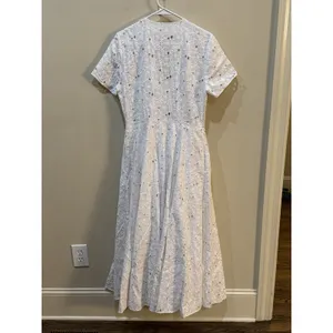 DYVNA Floral‎ Cutwork Maxi Dress White Size 12 Hammered Buttons Lace Eyelet thumbnail 3