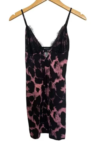 NWOT ASOS Women's Cami Lace Bust Mini Dress in Animal Print Size 4 thumbnail 1