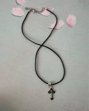 Black Cross Necklace thumbnail 2