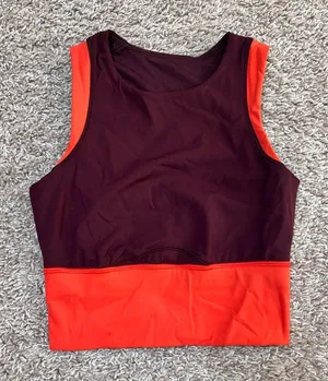 Lululemon Kick Serve Sweat Color Block Longline Sports Bra thumbnail 1