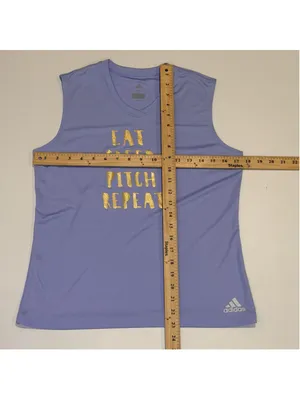 adidas Women’s Small Purple Softball Tank Top Eat Sleep Pitch Repeat thumbnail 2