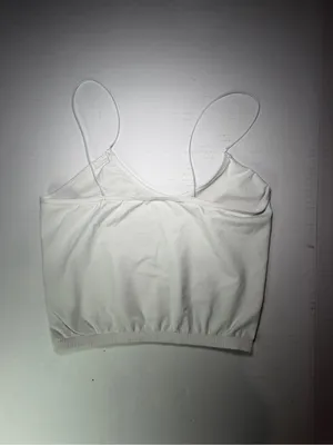 Intimately Free People Classic White Ribbed Cropped Cami Adjustable Straps M/L thumbnail 5