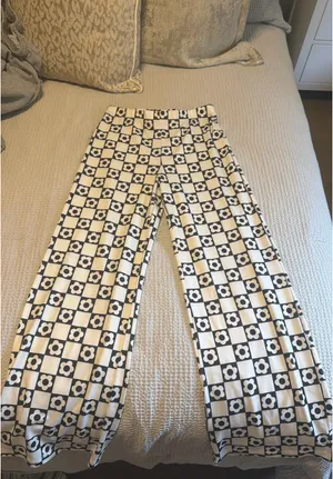 Princess Polly Black & White Checker Daisy Wide Leg Pants | US 4 thumbnail 3