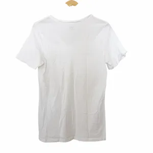 Flax White 100% Cotton Short Sleeve V Neck T Shirt Sz M thumbnail 4