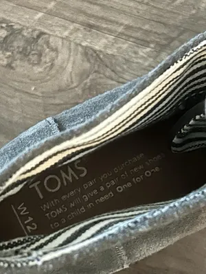 Toms Grey Suede Heeled Boot Wedges for Women, Lace Up, Size 12 thumbnail 5