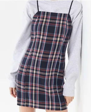 Urban Outfitters blue and red plaid mini dress thumbnail 1
