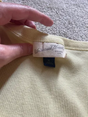 Universal Thread Butter Yellow Ribbed Scoop Neck Tank Top thumbnail 3