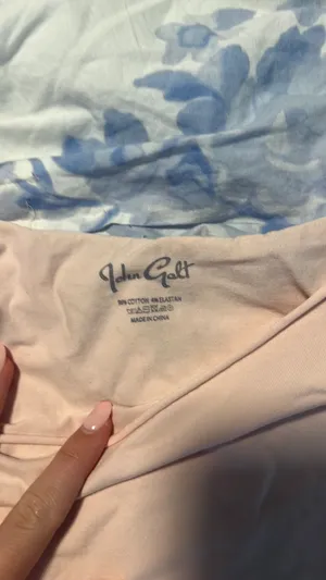 Baby pink Brandy Melville off the shoulder tee thumbnail 3