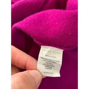 Trina Turk Women's Magenta Wool Cashmere Boat Neck Sweater Bow Back L thumbnail 5
