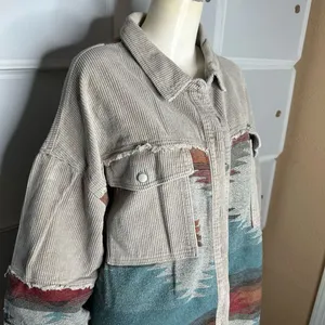 POL Corduroy Aztec Oversized Button Down Shirt Jacket Shacket Size Large thumbnail 9