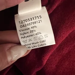 COMMENSE Off Shoulder Pleated Sweater Dress COLOR - Burgundy, Size Small thumbnail 7