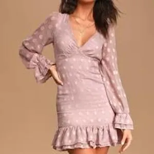 Lulus Just Spotted Dot Jacquard Ruffled Mini Dress thumbnail 2