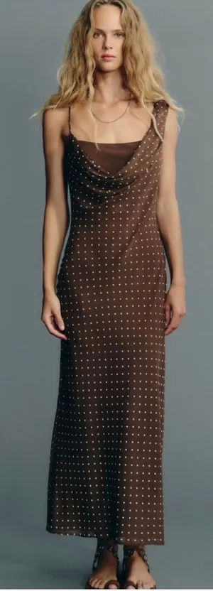 Zara Brown Polka Dot dress thumbnail 1