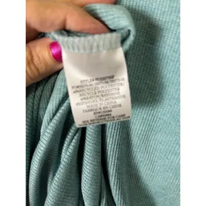 Z Supply Hayat Eco Knit Dress Teal Green Ribbed Sleeveless Midi Dress Size L New thumbnail 10