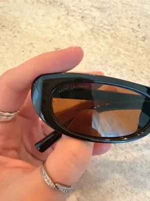 Saint Laurent Black Oval Sunglasses thumbnail 2