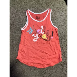 Billabong Womens Shell Yeah Graphic Tank Top‎ Coral Pink Orange Ringer Small thumbnail 2