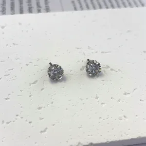 Stainless Steel Retro Vintage CZ Screw-Back Stud Earrings for Men Women thumbnail 1