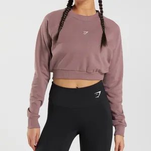 Gymshark Cropped Sweatshirt Mauve Dusty Purple | Small |Athleisure Crop Pullover thumbnail 1