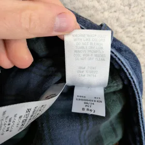 LL Bean Favorite Fit Flannel Lined Jeans Dark Indigo Rinse‎ Size 8 Reg 507470 thumbnail 5