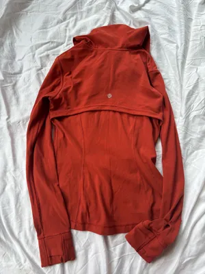 Lululemon Nulu Define Jacket Hooded Orange Ruched Cayenne 6 thumbnail 2