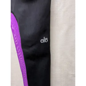 Alo Yoga Women Black Purple Mesh Panel Leggings XS Athletic Gym Workout thumbnail 3