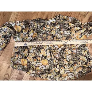 Free People We The Free Small COOL MEADOW Printed Floral Top Orange Earthy Boho thumbnail 8
