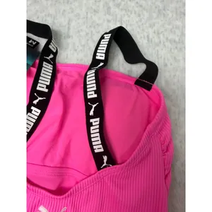 Puma‎ Womens Pink Ribbed One Piece Swimsuit Logo Straps Size M 1966-110947-SP25 thumbnail 5