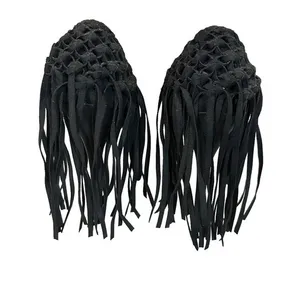 Steve Madden Tipsyy Black Suede Fringe Heels Sz 6 thumbnail 2