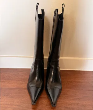 Jeffrey Campbell Reckon black leather boots thumbnail 3