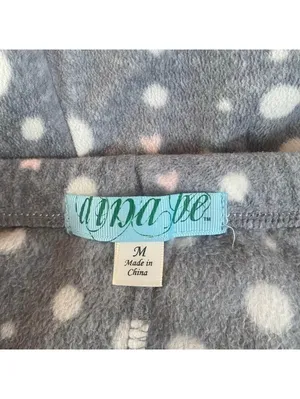 Dina Be Fleece Lounge Shorts Medium Gray Polka Dot Hearts Cozy Sleep Shorts thumbnail 3