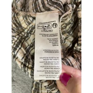 Pilcro Striped Button Front Pintuck Blouse Short Sleeve Tunic Top XXS Neutral thumbnail 8