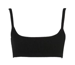 House Of CB Mischa Ribbed Knit Bralette in Black size S thumbnail 1