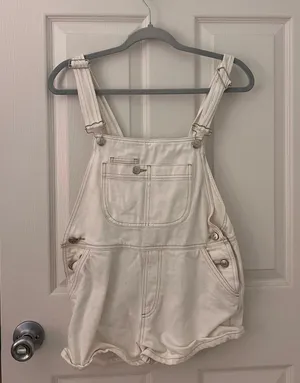 ZARA Denim Romper White thumbnail 1