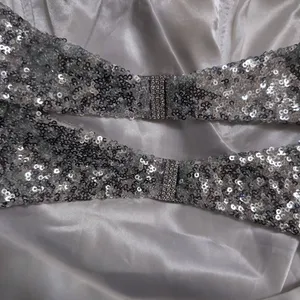 La Femme PARIS White Silver Sequined Open Back Cocktail Party Dress 0 thumbnail 8