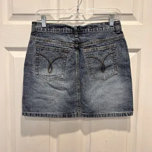 SO Womens Dark Wash Denim Mini Skirt Size 5 Y2K Blue Cotton Festival Indie Alt thumbnail 4