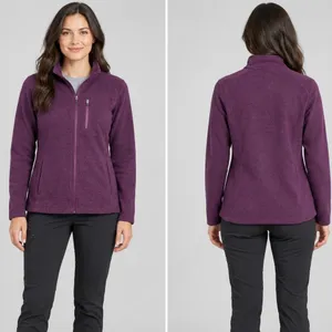 Duluth Trading Park Point Fleece Jacket Women's Large Purple Zip Up Chest Pocket thumbnail 2