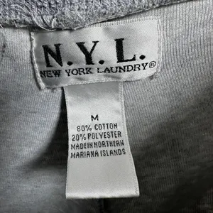 NYL New York Laundry Womens Gray‎ Wide Leg Sweatpants Striped Waist Drawstring M thumbnail 3