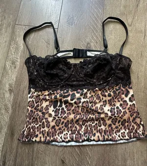 Cheetah Lace Tank Top thumbnail 1