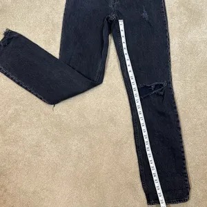 Abercrombie Distress 90s Straight Ultra High Rise Women Black Jeans Size 24 /00L thumbnail 8