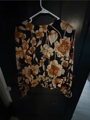 Express Floral Wrap Blouse - Black, Brown, Cream thumbnail 5