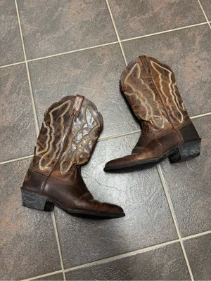 Ariat Heritage Western R Toe Cowboy Cowgirl Embroidered Boots Brown 6.5 10010266 thumbnail 8