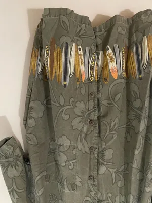 No Boundaries Olive Floral Short-Sleeve Button-Down with Surfboard Trim thumbnail 3