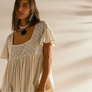 Free People Ethereal Bohemian Bring The Romance Midi Maxi Dress Neutral Small thumbnail 5