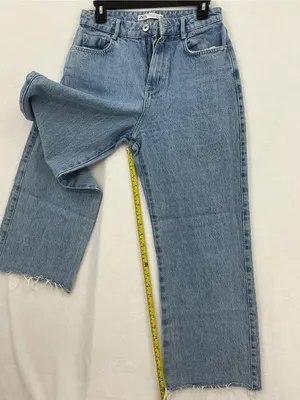Zara High-Rise Straight Jeans - Light Blue Wash 035 thumbnail 6