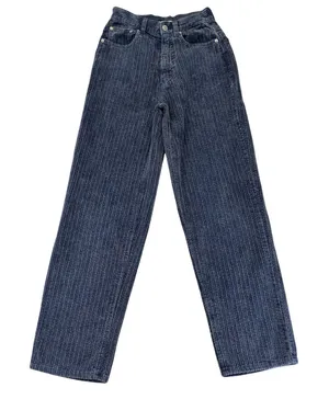 BDG Urban Outfitters High Rise Baggy Corduroy Pants Blue Acid‎ Wash Size 25 thumbnail 1